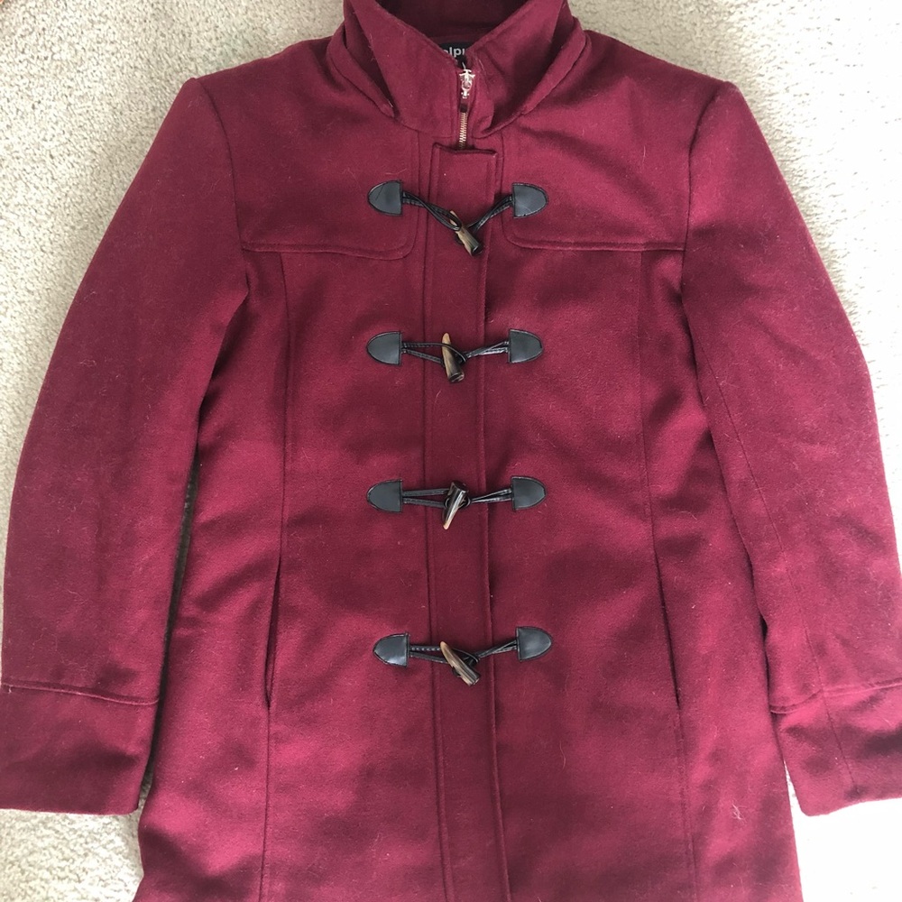 Women's Burgundy Toggle Coat